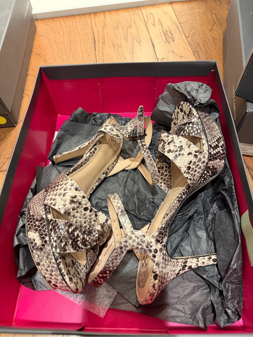 Vince Camuto Snake-Print Platform Heels